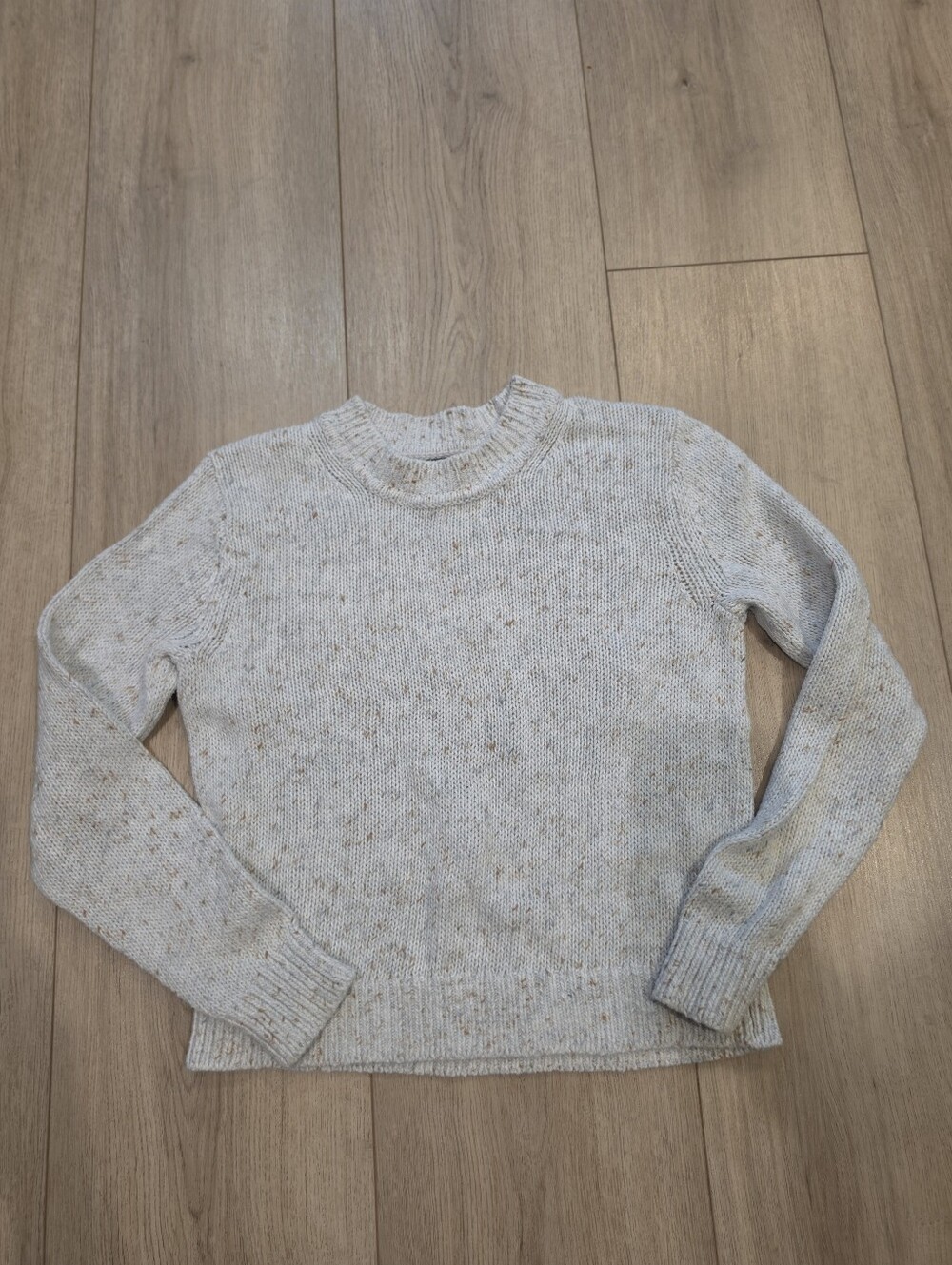 Banana Republic Speckled Knit Sweater Womens Small Cream Beige Crewneck